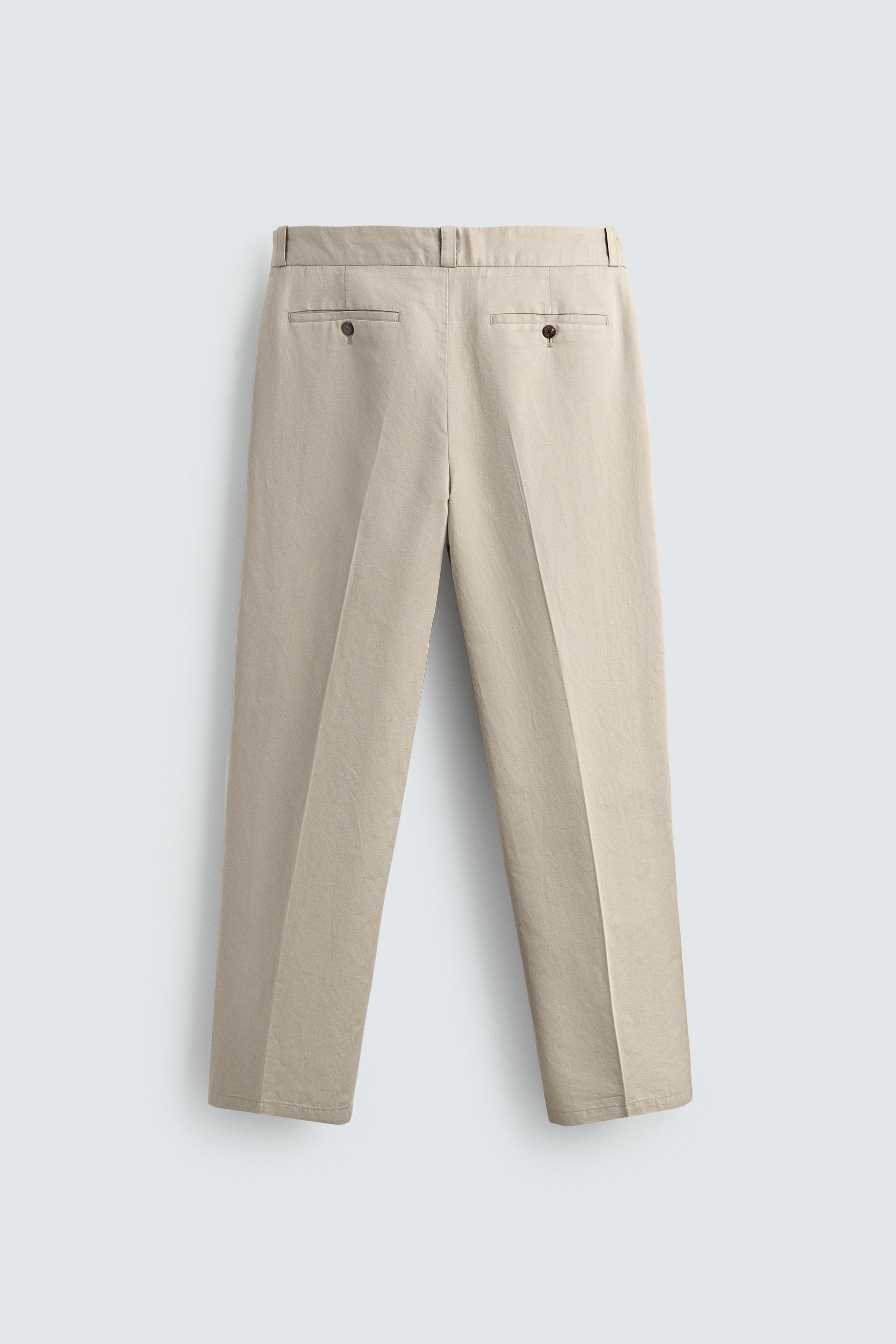 PANTALON CHINO STRAIGHT FIT COTON/LIN